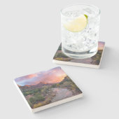 Sonnenuntergang über dem Watchman Steinuntersetzer (Seitenansicht)