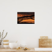 Sonnenuntergang über dem Weg auf der Hudson Bridge Poster (Küche)