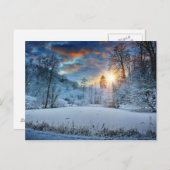 Sonnenuntergang über dem Winterwaldsee Postkarte (Vorne/Hinten)