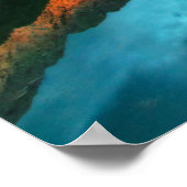 Sonnenuntergang über den Bergen am See Fusine, Poster (Ecke)