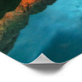 Sonnenuntergang über den Bergen am See Fusine, Poster (Ecke)