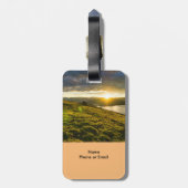 Sonnenuntergang über den Bergen Gepäckmarke Gepäckanhänger (Rückseite vertikal)