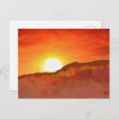 Sonnenuntergang über den Bergen, Postkarte (Vorne/Hinten)