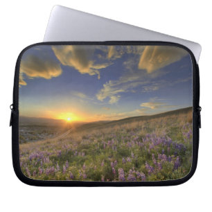 Sonnenuntergang über den Bitterroot Mountains und  Laptopschutzhülle