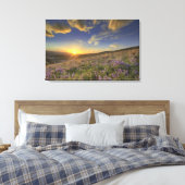 Sonnenuntergang über den Bitterroot Mountains und  Leinwanddruck (Insitu (Schlafzimmer))