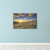 Sonnenuntergang über den Bitterroot Mountains und  Leinwanddruck (Insitu (Holzboden))