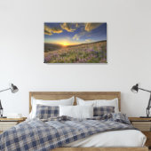 Sonnenuntergang über den Bitterroot Mountains und  Leinwanddruck (Insitu (Schlafzimmer))