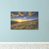 Sonnenuntergang über den Bitterroot Mountains und  Leinwanddruck (Insitu (Holzboden))