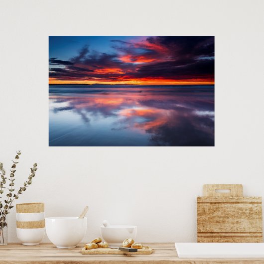 Sonnenuntergang über den Kanalinseln, CA Poster (Küche)