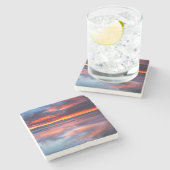 Sonnenuntergang über den Kanalinseln, CA Steinuntersetzer (Seitenansicht)