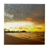 Sonnenuntergang über den Malediven Fliese (Vorderseite)