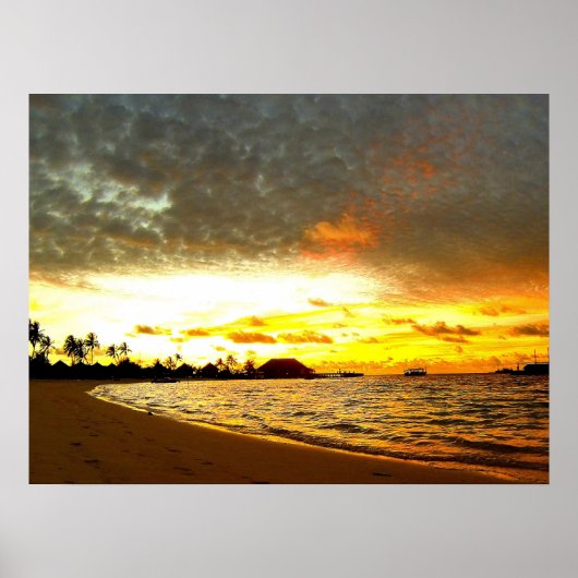 Sonnenuntergang über den Malediven Poster (Vorne)