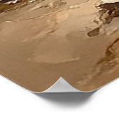 Sonnenuntergang über den Ozeanwellen und der Felse Poster (Ecke)