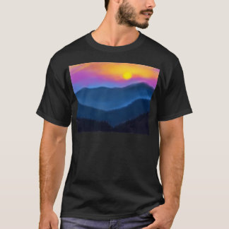 Sonnenuntergang über den rauchigen Bergen Aktiv T-Shirt