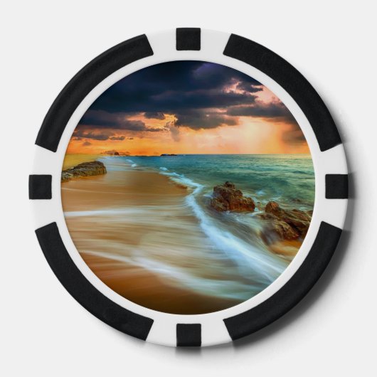 Sonnenuntergang über den SeePoker-Chips Pokerchips (Vorderseite)