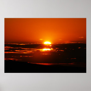 Sonnenuntergang über den Wolken Poster