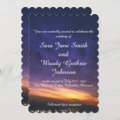 Sonnenuntergang über den Wüstenhochzeiten Einladung (Vorne/Hinten)