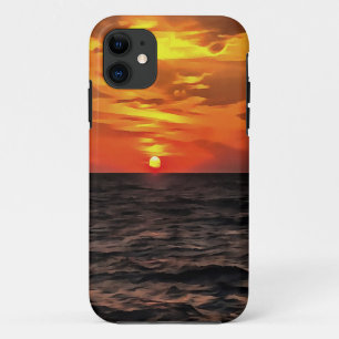 Sonnenuntergang über der ägäischen Landschaft Male iPhone 11 Hülle