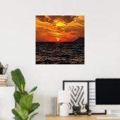 Sonnenuntergang über der ägäischen Landschaft Male Poster (Heimbüro)