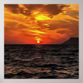 Sonnenuntergang über der ägäischen Landschaft Male Poster (Vorne)