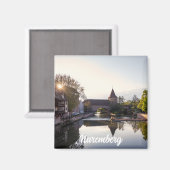 Sonnenuntergang über der alten mittelalterlichen B Magnet (Vorderseite/Rückseite)