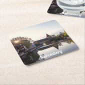 Sonnenuntergang über der alten mittelalterlichen B Rechteckiger Pappuntersetzer (angewinkelt)