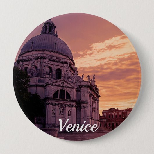 Sonnenuntergang über der Basilika von Venedig Button (Vorderseite)