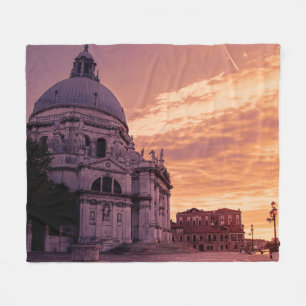 Sonnenuntergang über der Basilika von Venedig Fleecedecke