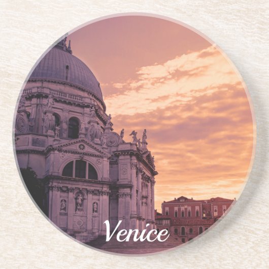 Sonnenuntergang über der Basilika von Venedig Getränkeuntersetzer (Vorne)
