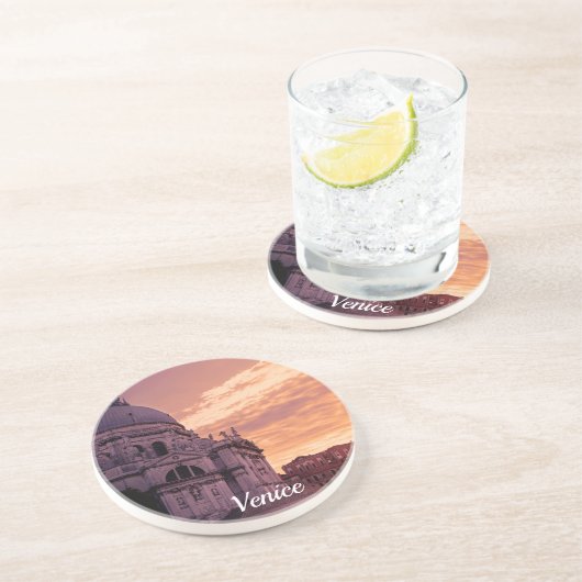 Sonnenuntergang über der Basilika von Venedig Getränkeuntersetzer (Seite)