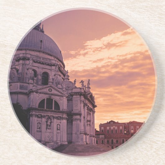 Sonnenuntergang über der Basilika von Venedig Getränkeuntersetzer (Vorne)