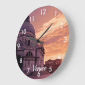 Sonnenuntergang über der Basilika von Venedig Große Wanduhr (Winkel)