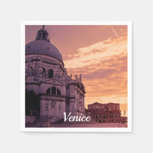 Sonnenuntergang über der Basilika von Venedig Serviette