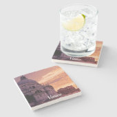 Sonnenuntergang über der Basilika von Venedig Steinuntersetzer (Seitenansicht)