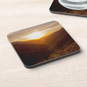Sonnenuntergang über der Berglandschaft Getränkeuntersetzer (Linke Seite)