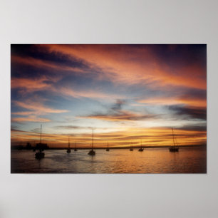 Sonnenuntergang über der Bucht von La Paz Poster
