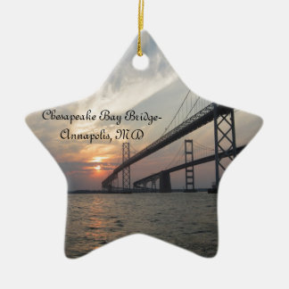 Sonnenuntergang über der Chesapeake Bay-Brücke Keramikornament