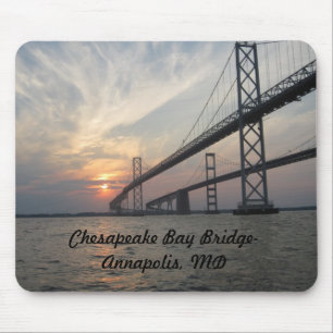 Sonnenuntergang über der Chesapeake Bay-Brücke Mousepad