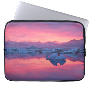 Sonnenuntergang über der Gletscherlagune Jökulsárl Laptopschutzhülle