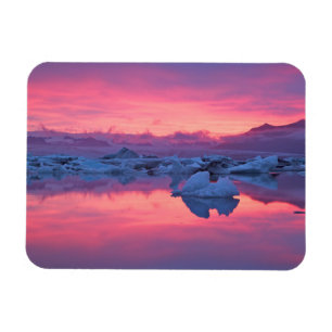 Sonnenuntergang über der Gletscherlagune Jökulsárl Magnet