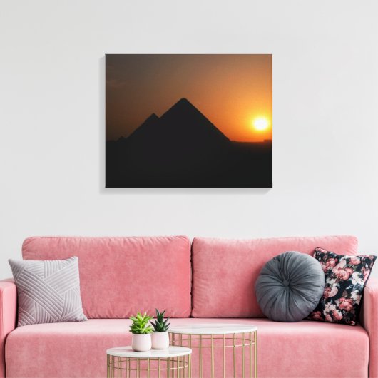 Sonnenuntergang über der großen Pyramide - Leinwan Leinwanddruck (Insitu (Wohnzimmer))