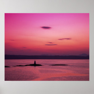 Sonnenuntergang über der Insel Skye, aus Mallaig, Poster