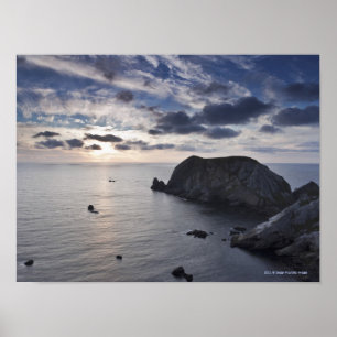 Sonnenuntergang über der irischen Küste Poster