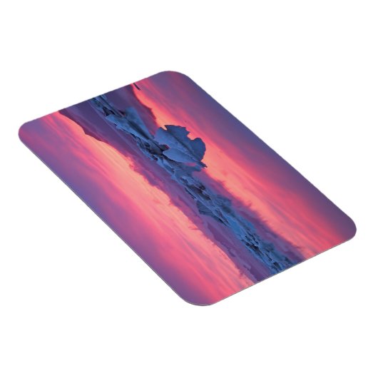 Sonnenuntergang über der Jokulsarlon Glacier Lagoo Magnet (Rechte Seite)