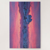 Sonnenuntergang über der Jokulsarlon Glacier Lagoo Puzzle (Vertikal)