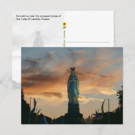 Sonnenuntergang über der Lady of Lourdes, Frankrei Postkarte