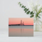 Sonnenuntergang über der Mackinac-Brücke, Michigan Postkarte (Stehend Vorderseite)