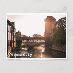Sonnenuntergang über der mittelalterlichen Brücke Postkarte