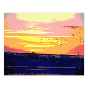 SONNENUNTERGANG ÜBER DER ROURKE-BRÜCKE FOTO-DRUCK FOTODRUCK