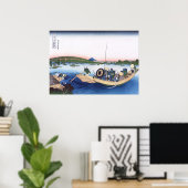 Sonnenuntergang über der Ryogoku-Brücke Poster (Heimbüro)